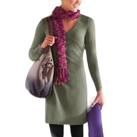 Athleta dress Sunburst nectar V neck green women XS yoga training outdoor - Picture 6 of 11